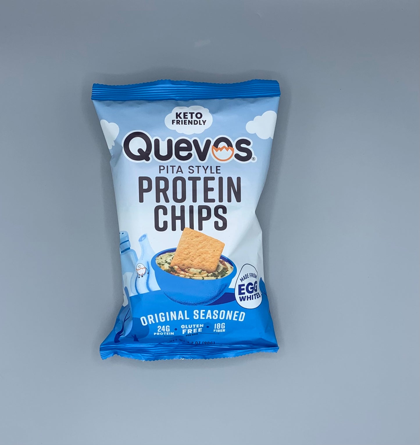 Quevos Original Seasoning Egg Chips (3 Large Bags)